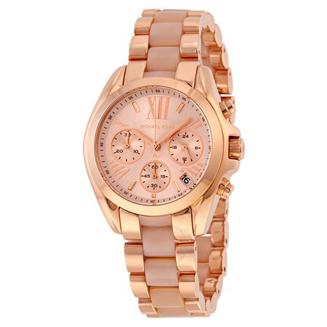 michael kors rose gold tone chronograph watch|rose gold watch with numbers.